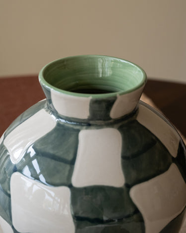 Bloomingville - Hand Painted Deco Vase Checker - Things I Like Things I Love