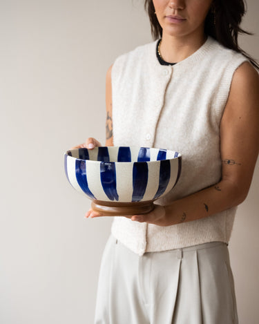 Bloomingville - Hand - Painted Salad Bowl Shakti Blue - Things I Like Things I Love