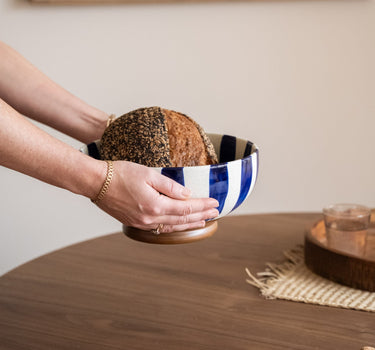 Bloomingville - Hand - Painted Salad Bowl Shakti Blue - Things I Like Things I Love