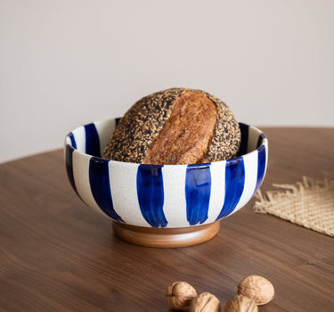 Bloomingville - Hand - Painted Salad Bowl Shakti Blue - Things I Like Things I Love