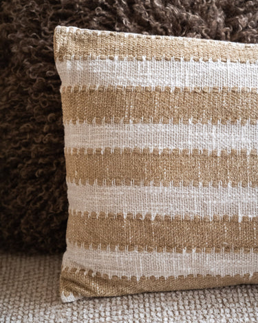 Bloomingville Kussen Cinta Gestreept Beige / Bruin - Things I Like Things I Love