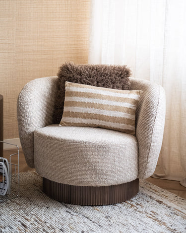Bloomingville Kussen Cinta Gestreept Beige / Bruin - Things I Like Things I Love