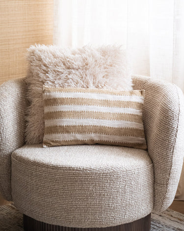 Bloomingville Kussen Cinta Gestreept Beige / Bruin - Things I Like Things I Love