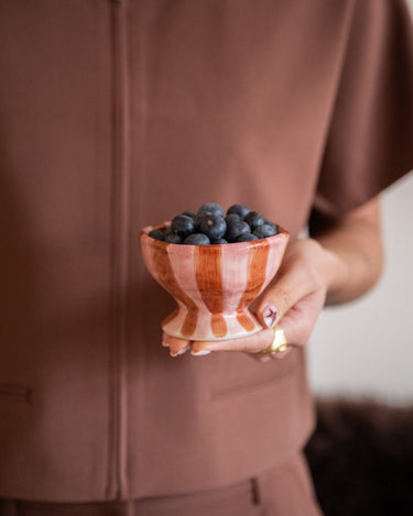 Bloomingville - Small Bowl Nini Pink & Burgundy Stripe - Things I Like Things I Love