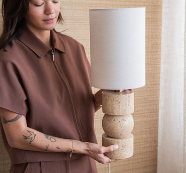 Bloomingville Table Lamp Marci Travertine - Things I Like Things I Love