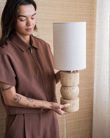 Bloomingville Table Lamp Marci Travertine - Things I Like Things I Love