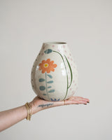 Bloomingville - Hand Painted Vase Taza Nature Stoneware
