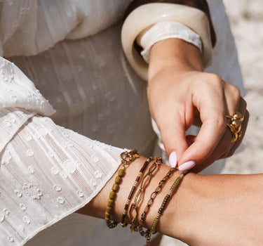 Bracelet Lasso Gold Green - Things I Like Things I Love