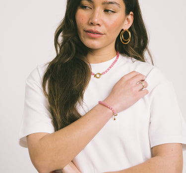 Bracelet Pink Snake Gold Pink - Things I Like Things I Love