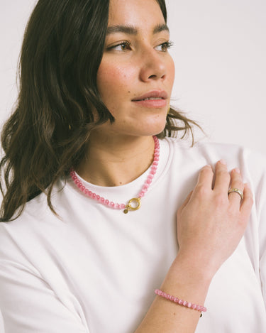 Bracelet Pink Snake Gold Pink - Things I Like Things I Love