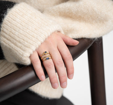 Brass blue flower ring Gold - Things I Like Things I Love