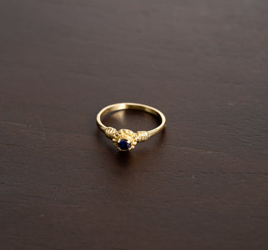 Brass blue flower ring Gold - Things I Like Things I Love