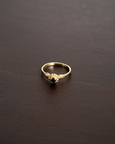 Brass blue flower ring Gold - Things I Like Things I Love