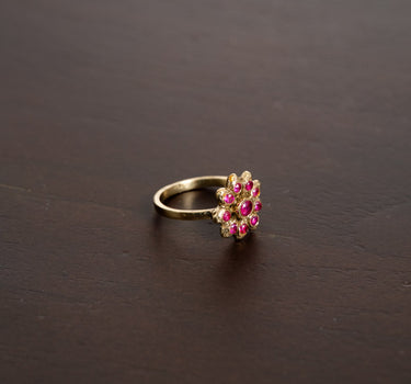 Brass Chunky Flower Ring Gold - Things I Like Things I Love
