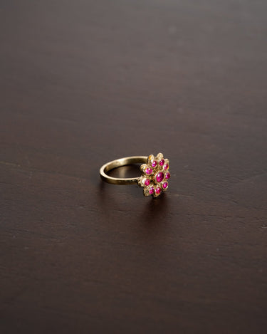 Brass Chunky Flower Ring Gold - Things I Like Things I Love