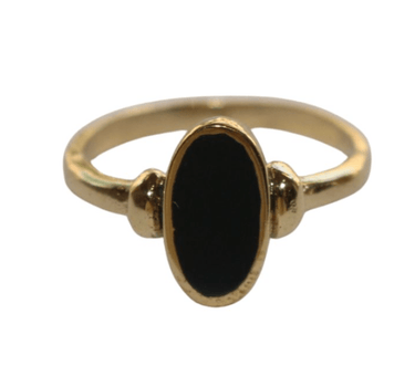 Brass Dark Green Resin Oval Gold - Things I Like Things I Love