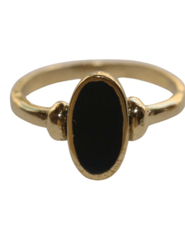 Brass Dark Green Resin Oval Gold - Things I Like Things I Love