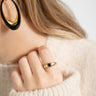 Brass onyx heart ring Gold - Things I Like Things I Love