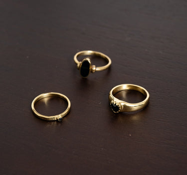 Brass onyx heart ring Gold - Things I Like Things I Love