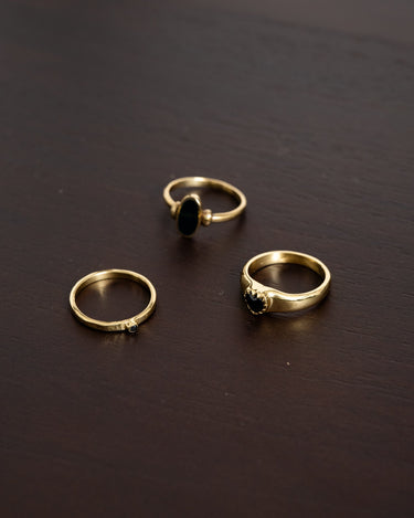 Brass onyx heart ring Gold - Things I Like Things I Love