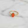 Brass Oval Resin Ring Red - Things I Like Things I Love