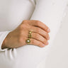 Brass Ring Oval White Resin Gold - Things I Like Things I Love