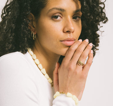 Brass Tiny Snake Ring With Dark Green Resin Eye Gold - Things I Like Things I Love
