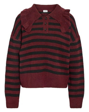 Brooke Frill Collar Knit Windsor Wine - Things I Like Things I Love