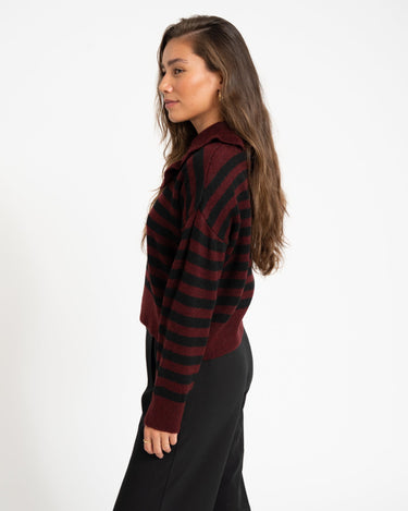 Brooke Frill Collar Knit Windsor Wine - Things I Like Things I Love