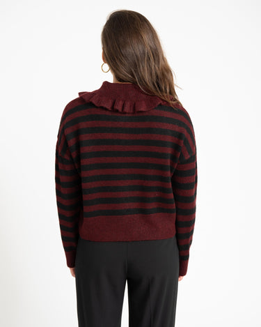 Brooke Frill Collar Knit Windsor Wine - Things I Like Things I Love