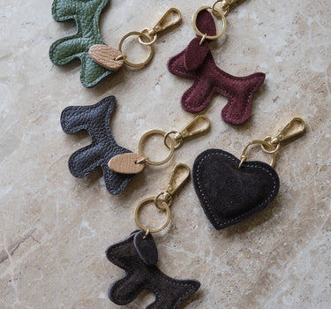 Bumpy Dog Bag Charm Real Suede Bordeaux - Things I Like Things I Love