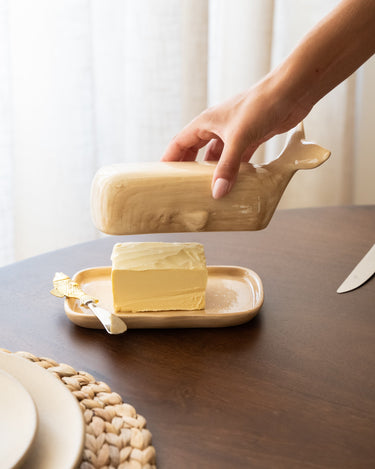 Butter Dish Whale Beige - Things I Like Things I Love