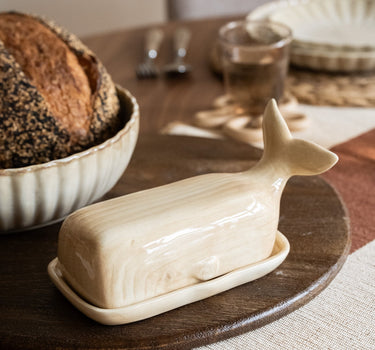 Butter Dish Whale Beige - Things I Like Things I Love