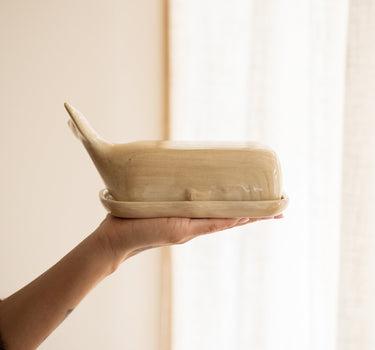 Butter Dish Whale Beige - Things I Like Things I Love