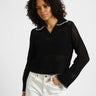Caitlyn Polo Contrast Knit Black - Things I Like Things I Love