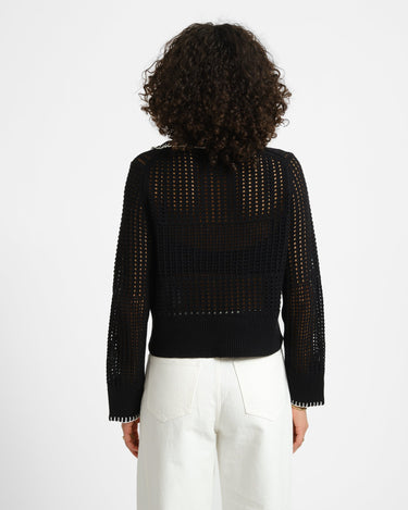 Caitlyn Polo Contrast Knit Black - Things I Like Things I Love