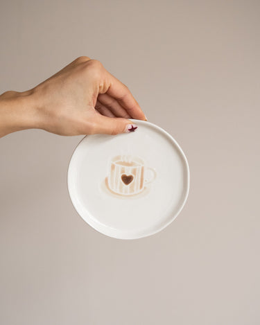 Cake Plate Coffee Heart - Things I Like Things I Love
