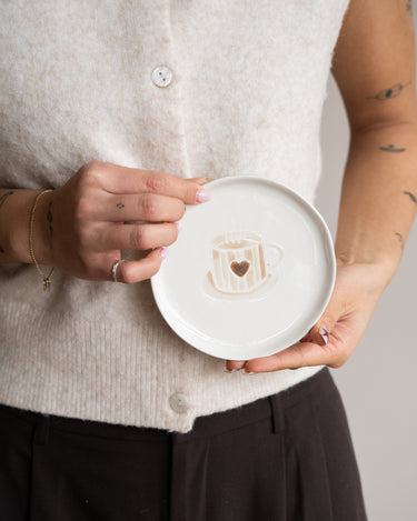 Cake Plate Coffee Heart - Things I Like Things I Love