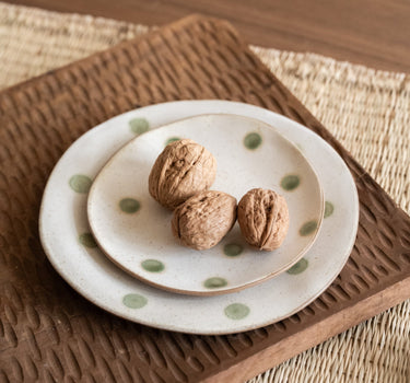 Cake Plate Polka Dots Green - Things I Like Things I Love