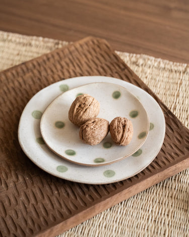 Cake Plate Polka Dots Green - Things I Like Things I Love