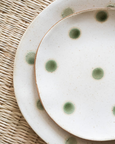 Cake Plate Polka Dots Green - Things I Like Things I Love