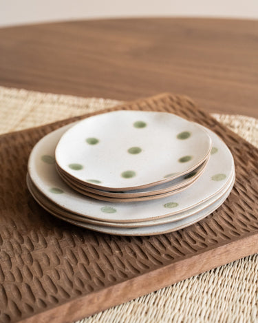 Cake Plate Polka Dots Green - Things I Like Things I Love