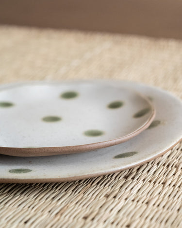 Cake Plate Polka Dots Green - Things I Like Things I Love