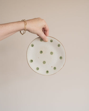 Cake Plate Polka Dots Green - Things I Like Things I Love