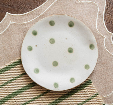 Cake Plate Polka Dots Green - Things I Like Things I Love