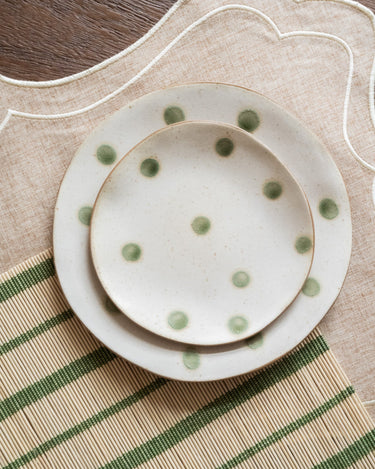 Cake Plate Polka Dots Green - Things I Like Things I Love