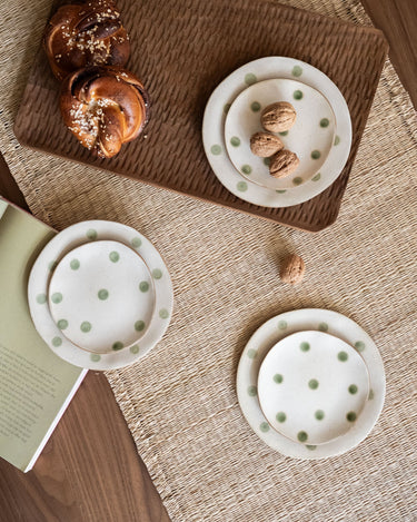 Cake Plate Polka Dots Green - Things I Like Things I Love