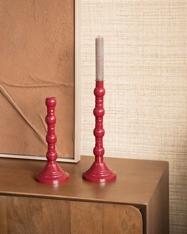Candle Holder Aveline Burgundy - Things I Like Things I Love