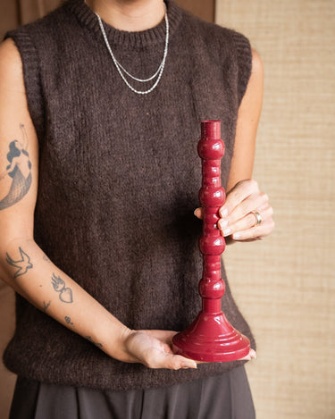 Candle Holder Aveline Burgundy - Things I Like Things I Love