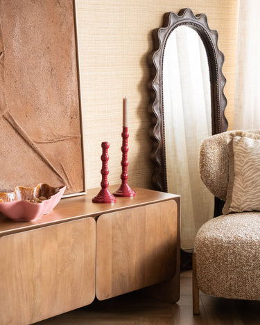 Candle Holder Aveline Burgundy - Things I Like Things I Love